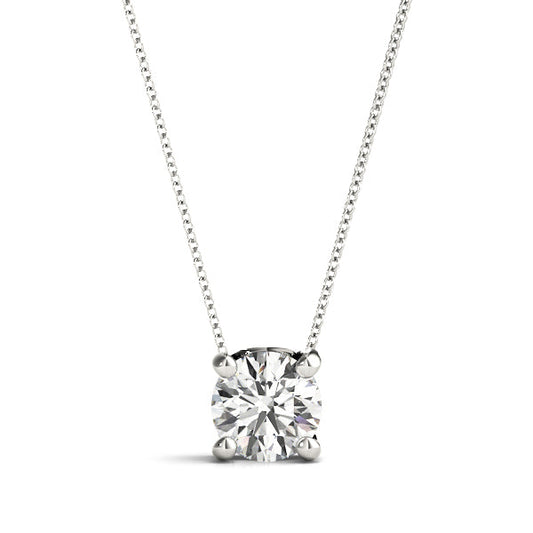 Round Diamond Solitaire Pendant in 14k WG; .25 CTW