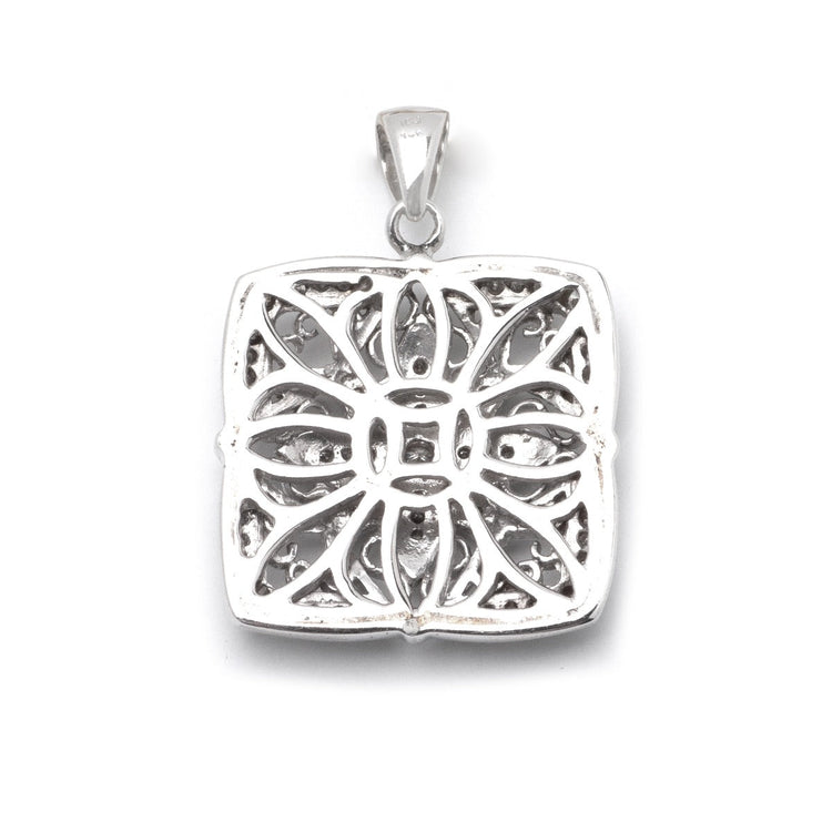 14k White Gold Milgrain Diamond Pendant; 0.25 CTW
