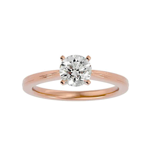Emerald Knife Edge Engagement Ring Solitaire Setting With 1.05 Carat Emerald Shape Lab Grown Diamond