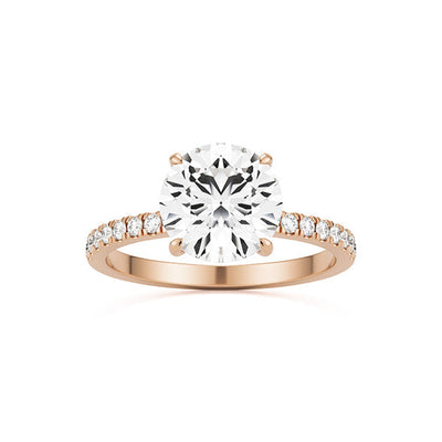 Cushion Celestia Round Solitaire Hidden Halo Setting