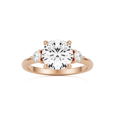 Asscher Baguette Three Stone Engagement Ring Setting