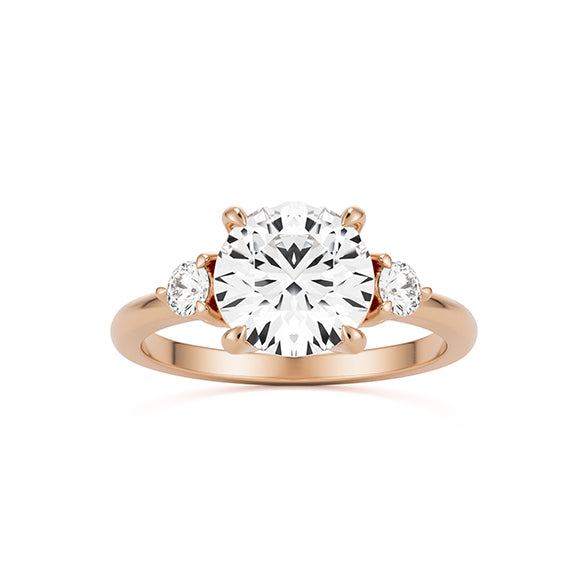 Cushion Split Band Engagement Ring Three Stone Setting With 1.07 Carat Radiant Shape Lab Grown Diamond